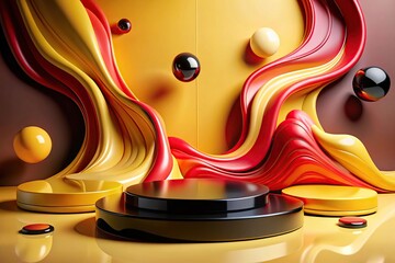 Abstract Composition with Cylindrical Platforms and Spheres