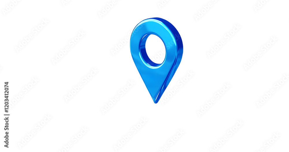 Aufkleber blue location 3d icon marker or route gps position navigator sign and travel navigation pin road map