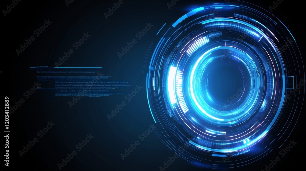 Poster futuristic technology interface circular design
