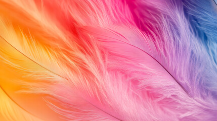 Obraz premium Soft Colorful Feather Close-Up in Pastel Shades