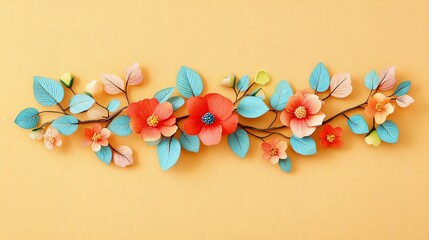 Vibrant Paper Flower Branch Spring Blossom Arrangement