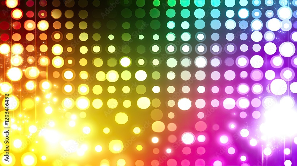 Poster a colorful electronic background with dynamic light streaks and digital patterns, offering space for