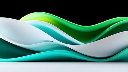 Fototapeta premium Abstract Green and White Waves Seamless Background