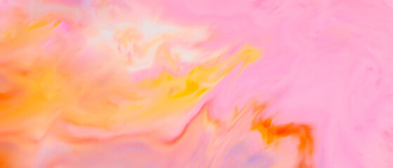 Textured Abstract Background with Swirling Pink and Golden Tones on Liquid Surface
