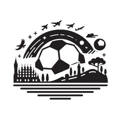 Football club logo silhouette vector illustration 