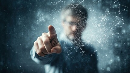 Innovative Math Instruction, Educator using a transparent whiteboard, advanced technology enhancing learning, modern classroom environment