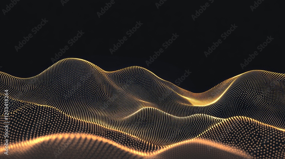 Poster a glowing digital background with flowing patterns of light, offering ample space for creative text.