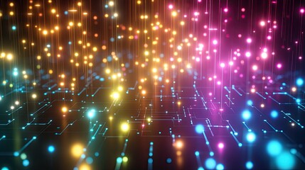 Fototapeta premium A glowing digital background with a sleek circuit pattern, leaving ample space for custom messages or text.