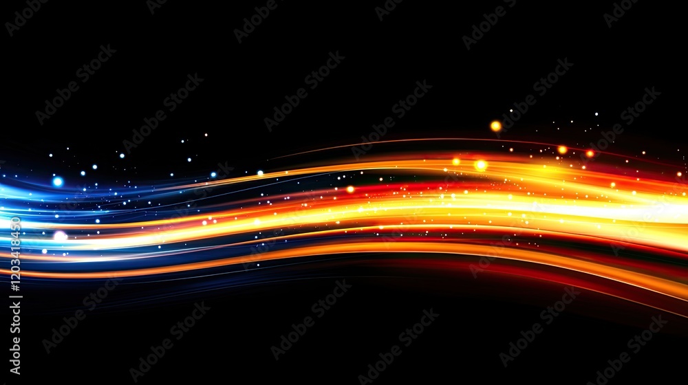 Poster a glowing, high-tech digital wave pattern with neon colors, with clear space for adding designs or t