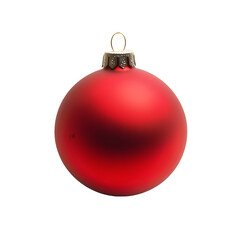 matt red christmas ball on transparent background