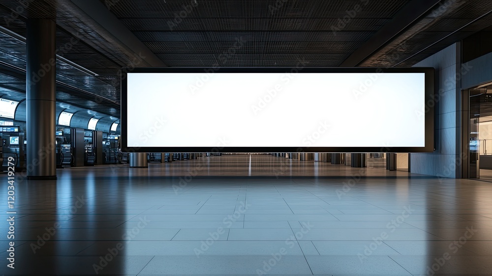 Aufkleber a large interactive digital sign in an airport, showing an empty space with room for messaging.