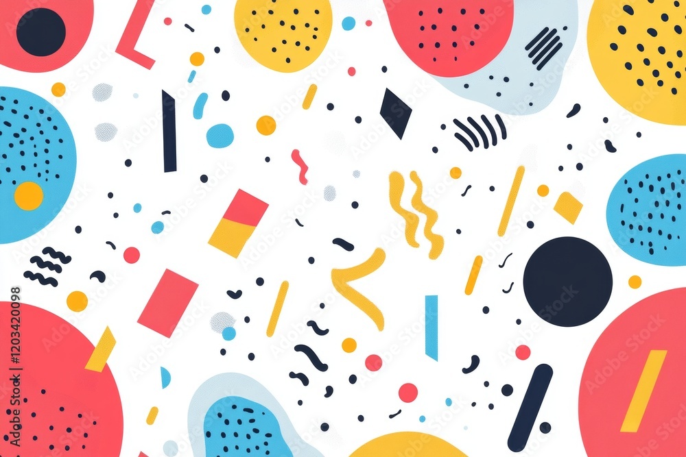 Poster a colorful abstract background with many shapes and lines