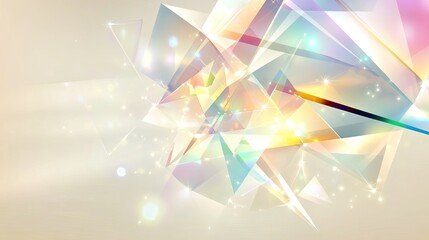 A Shopee sale banner with light glowing effects and colorful geometric shapes, set against a soft beige background with space for additional sales text.