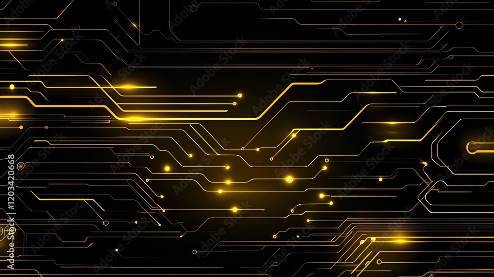 Poster a smooth electronic pattern with glowing light beams and flowing digital lines, offering ample copy 