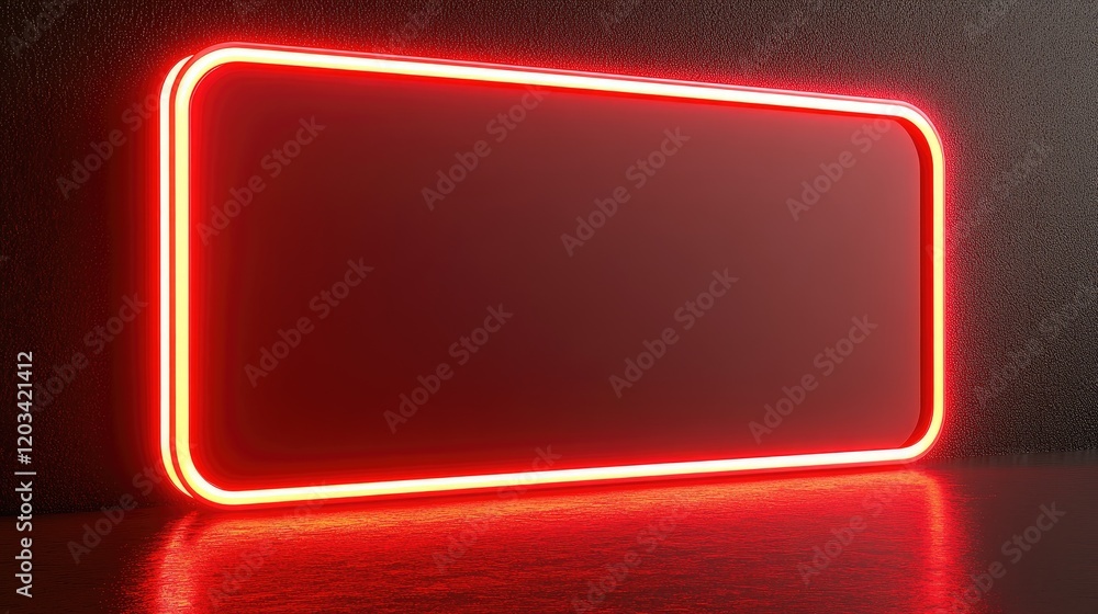 Poster close-up of an led screen with glowing borders, offering ample copy space for custom designs or mess