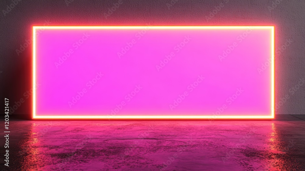 Poster close-up of an led screen with glowing borders, offering ample copy space for custom designs or mess