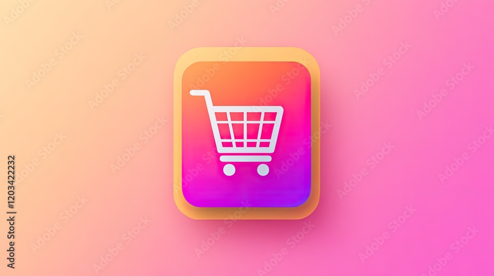 Poster Shopee app icon centered against a soft gradient background with digital elements to evoke a tech-driven online shopping atmosphere.