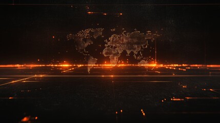 Global Network Digital World Map Visualization