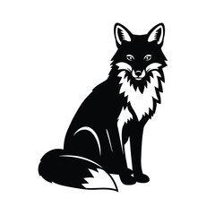 Fox silhouette vector.