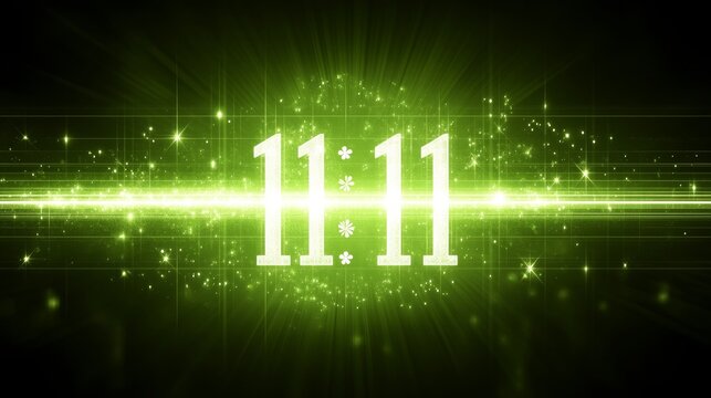 Glowing 1111 Angel Number Spiritual Light Background