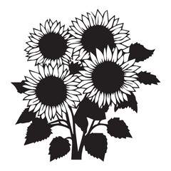 Fototapeta premium Bright Sunflower Vector Illustration for Creative Projects 
