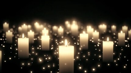 Glowing Candles Illuminate Dark Space With Sparkle