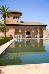 Fototapeta premium View of Partal Palace, a palatial structure inside the Alhambra fortress complex located in Granada, Spain.