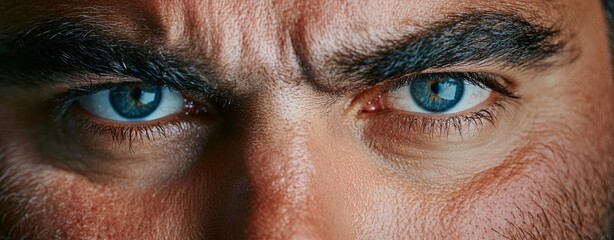 Intense Portrait of a Man with Piercing Eyes