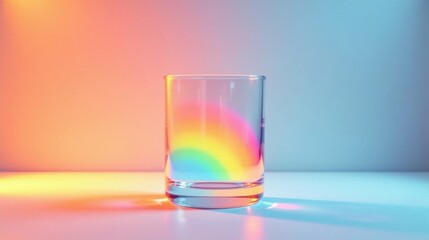 Glass Reflecting a Vibrant Rainbow Spectrum in Soft Lighting