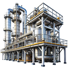 Industrial Refinery Plant Steel Structure Detailed Modern Design oil gas pipes metal power tanks    