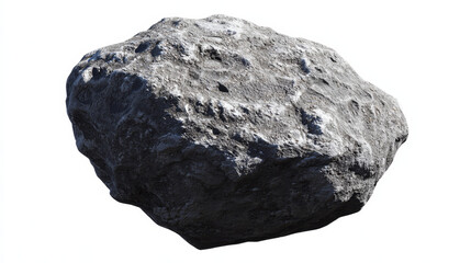 Gray Boulder Isolated on White Background.