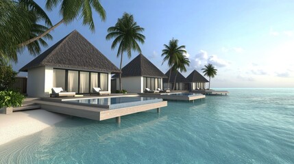Fototapeta premium Luxury Tropical Beach Villas
