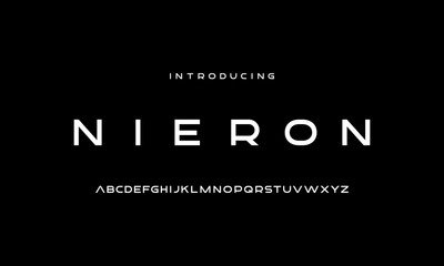 Vector alphabet character font set. Clean future modern typography design. Sans regular uppercase font type. Geometric letter graphic style