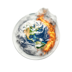 Burning Planet Earth on Fire Global Warming Climate Change,