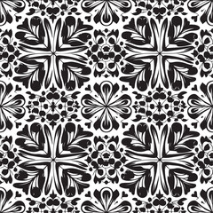 Black clover leaves on white background. St.Patrick 's Day. Isolated on white background. Abstract graphic black-white stock illustration. Template for coloring, textures and another design.