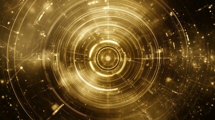 Golden Abstract Technology Circular Design
