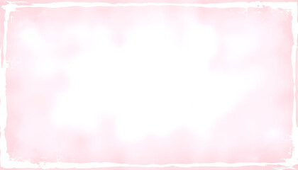 Pink background texture, old distressed vintage grunge in faded white center and pastel mauve pink border design that is blank with copyspace, detailed
