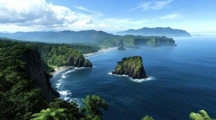 Fototapeta premium Serene Tropical Coastline