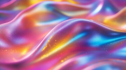 Obraz premium Abstract holography background swirling iridescent colors Gradient pearl material blends into a rainbow aesthetic y2k design producing a futuristic shiny texture perfect for digital art