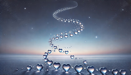 バレンタインの愛と感謝を象徴する背景画像.
結婚式やプロポーズのイメージに最適.
空間を活かしたエレガントな背景.
特別な日のための温かなデザイン.
ハートと自然が融合したデザイン.
カード、招待状、ウェルカムボードに最適化したデザイン.
記念日を彩る特別なデザイン.
generated by AI.
