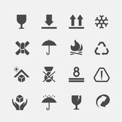 Fototapeta premium Packaging instruction symbols