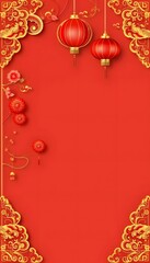 Red Chinese New Year Lanterns Festive Background Design