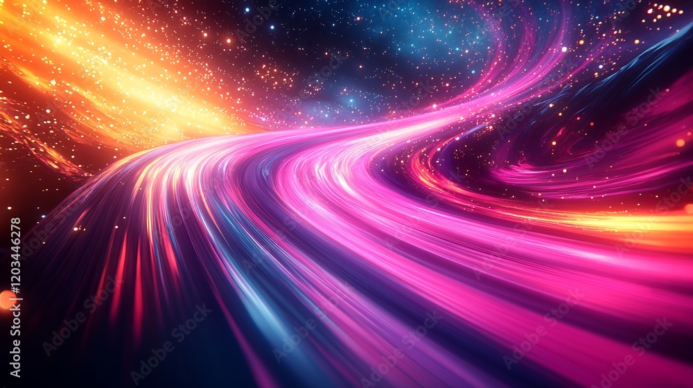 Aufkleber abstract background featuring neon speed rays in vibrant shades of pink and luminous purple creating
