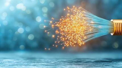 The fiber optic cable internet connection transmits data at lightning fast speeds through thin strands of glass fibers, providing users with a reliable and high quality internet experience.
