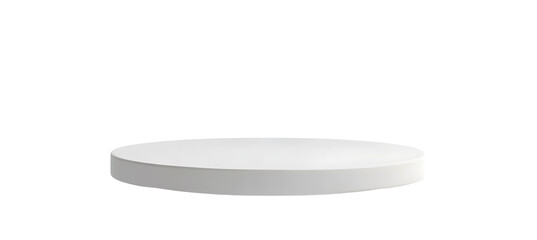 PNG White podium isolated on transparent background empty pedestal presentation stage scene platform blank stand display mockup 3D product. Luxury round minimal levitation template isolated backdrop.