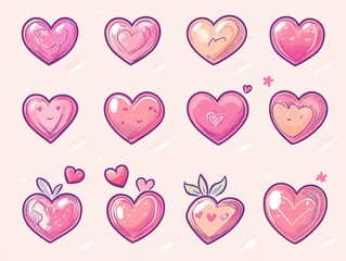 Love heart illustrations