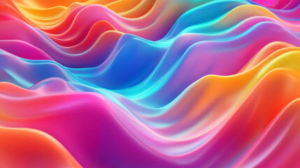 Obraz premium Abstract Colorful Gradient Waves with Vibrant Shades and Flowing Patterns. Perfect for illustrating creativity, fluidity, and artistic concepts with seamless transitions and luminous shades.