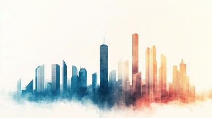 Fototapeta premium Urban Growth Metamorphosis, visual representation of economic development through graphs evolving into towering skyscrapers, symbolizing progress and innovation