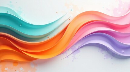 Abstract Pastel Wave Design with Gentle Curves and Subtle Color Gradations