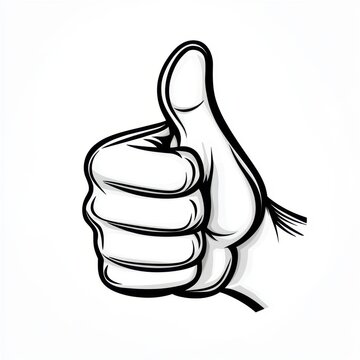 recommend clip art: Thumbs up hand icon sketch	